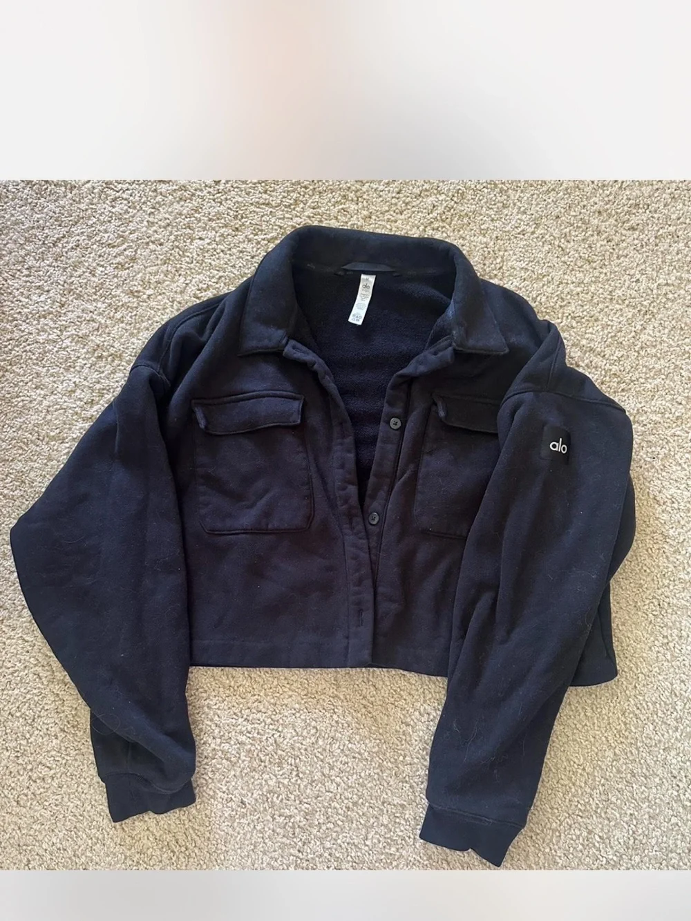 ALO Yoga Black Cropped Utility Jacket